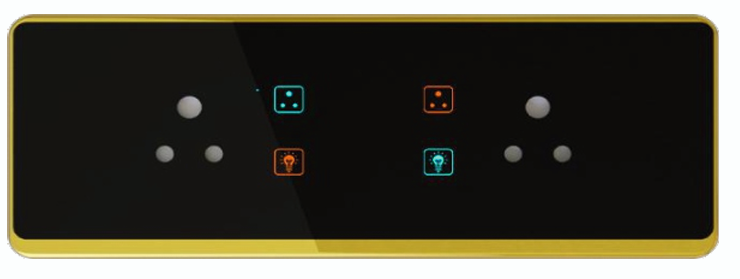 Royal Edge Color Smart Touch Switch-4 Switch 2 Socket