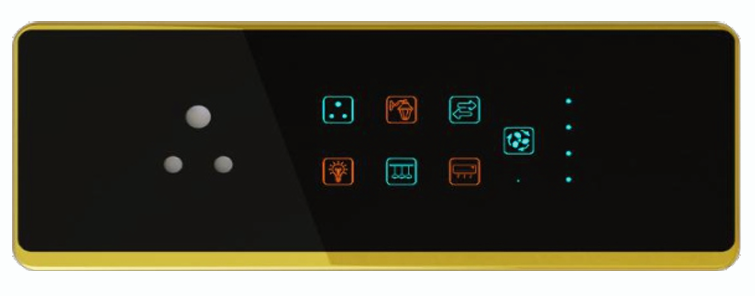 Royal Edge Color Smart Touch Switch -6 Switch 1 Fan &1 Socket