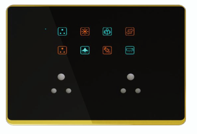 Royal Edge Color Smart Touch Switch- 8 Switch 2 Socket