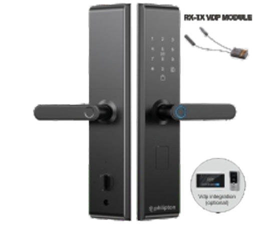 SMART LOCKS-Series 1 Pro With RX-TX Combo Smart  Biometric Door Lock With Finger print + RFid  + passcode + mechanical key + 3rd Party  VDP Integration