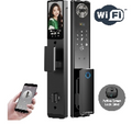 SMART LOCKS-Series 3 pro WiFi-LE Smart Face  Recognition Door Lock With Camera And  screen with Active Doorbell Feature 2way  Talk + Any Time Mobile App Unlock +  Finger print + RFid + passcode +  mechanical key + OTP  + Active Smart  Lock Bind Technology