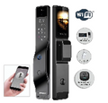 Series 4 WiFi-LE Smart Face Recognition&nbsp; Door Lock With Camera And screen with&nbsp; Active Doorbell Feature 2way Talk + Any&nbsp; Time Mobile App Unlock + Finger print +&nbsp; RFid + passcode + mechanical key + OTP
