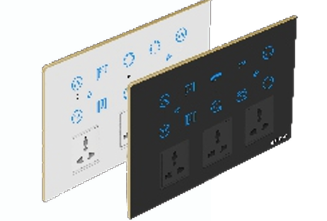 Royal Edge Color Smart Touch Switch- Luxeray ZigBee / WiFi 4 Switch + 2 Fan +1  Curtain+ 3 Socket - 12M (4+2+1+3)
