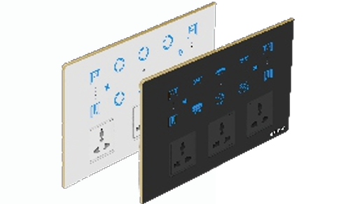 Royal Edge Color Smart Touch Switch-Luxeray ZigBee / WiFi 6 Switch+ 2 curtain +  3 Socket - 12M (6+0+2+3)