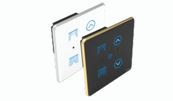 Royal Edge Color Smart Touch Switch- Luxeray ZigBee / WiFi 1 Curtain + 1 FAN-  2M (0+1+1+0U)