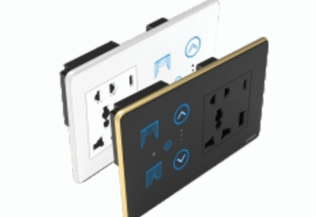 Royal Edge Color Smart Touch Switch-Luxeray ZigBee / WiFi 1 FAN +1 curtain+ 5  Pin Socket + USB Type A & C 18W Fast  charging- 4M (0+1+1+1U) & 4M  (0+1+1+1UL)