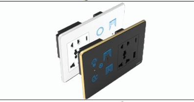 Royal Edge Color Smart Touch Switch-Luxeray ZigBee / WiFi 2 Switch +1 Curtain  + 5 Pin Socket + USB Type A & C 18W Fast  charging- 4M (2+0+1+1U) & 4M  (2+0+1+1UL)