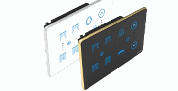 Royal Edge Color Smart Touch Switch-Luxeray ZigBee / WiFi 2 Switch + 1 Fan + 2  Curtain - 4M (2+1+2+0U)