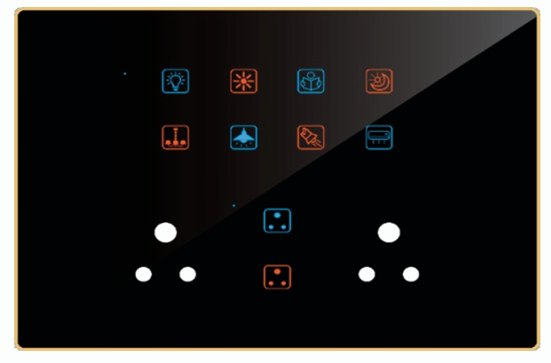 Edge Color Smart Touch Switch-Edge Color Touch 10 Switch 2  Socket