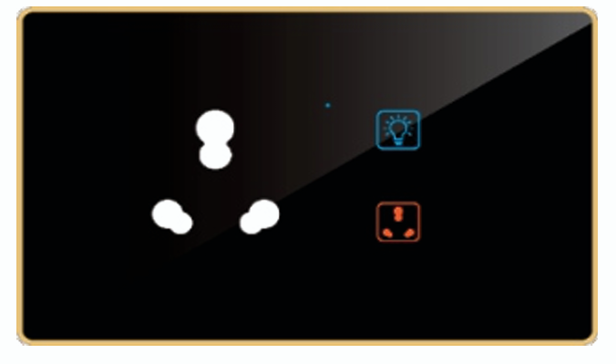Edge Color Smart Touch Switch-Edge Color Touch 2 Switch  (1-16A) 1 Socket (16A) ( Only Available in Acrylic )