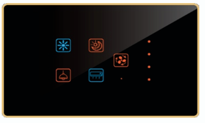 Edge Color Smart Touch Switch-Edge Color Touch 4 Switch 1 Fan Regulator