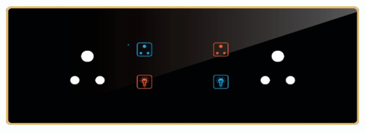 Edge Color Smart Touch Switch-Edge Color Touch 4 Switch 2 Socket