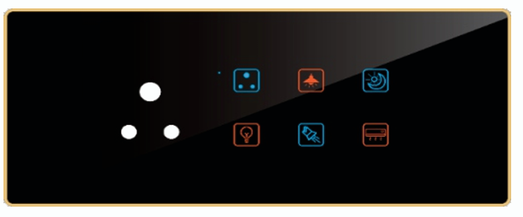 Edge Color Smart Touch Switch-Edge Color Touch 6 Switch 1 Socke