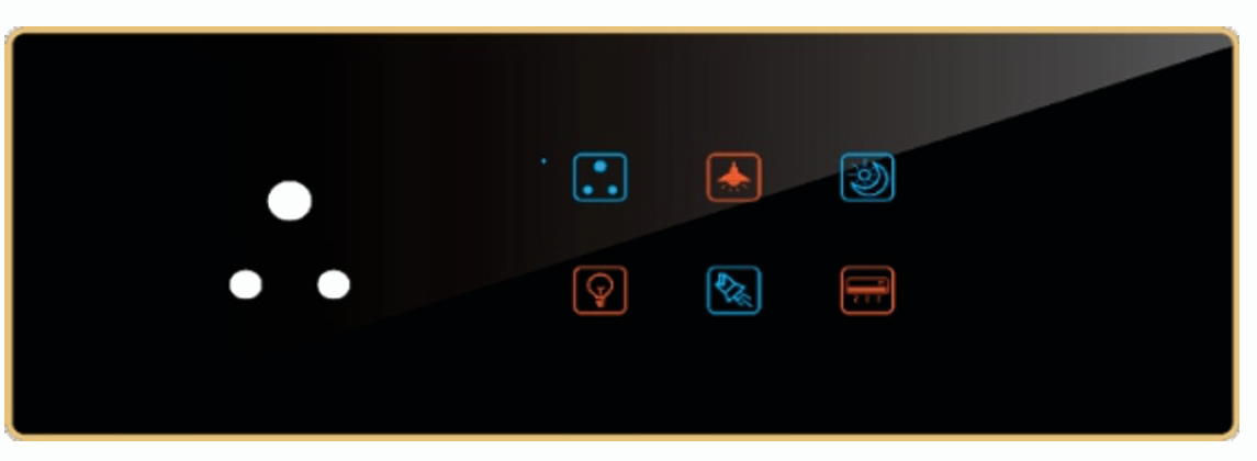 Edge Color Smart Touch Switch- Edge Color Touch 6 Switch 1 Socket