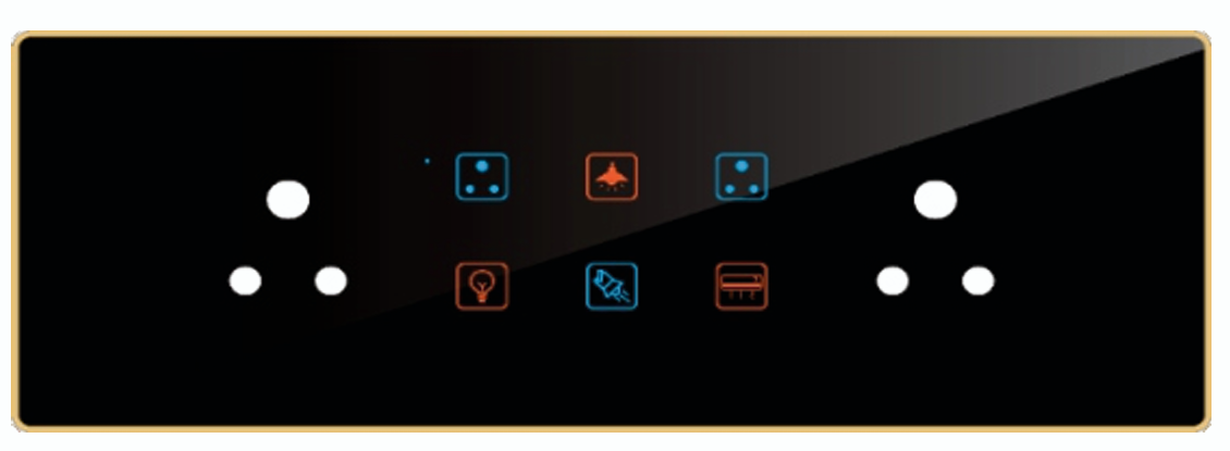 Edge Color Smart Touch Switch-Edge Color Touch 6 Switch 2 Socket