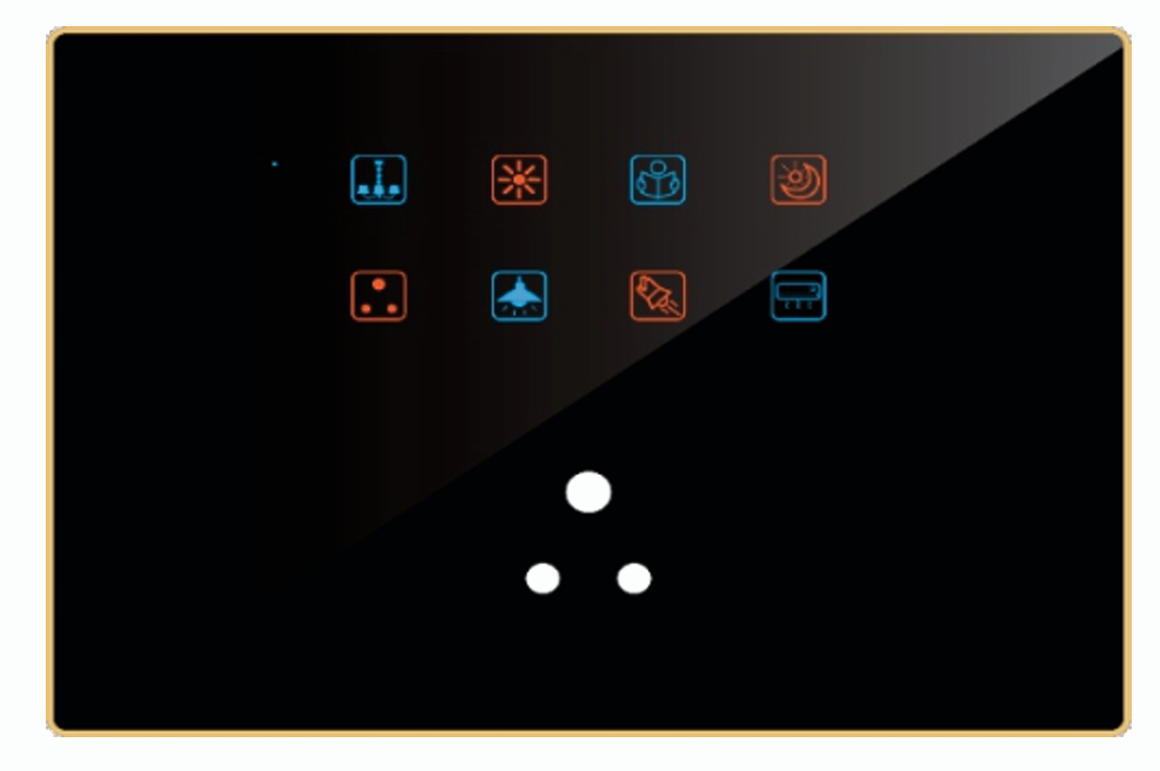 Edge Color Smart Touch Switch-Edge Color Touch 8 Switch  1 Socket ( Only Available in Acrylic )
