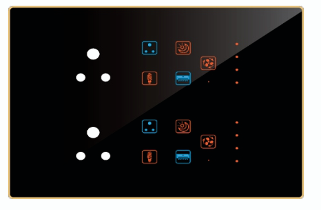 Edge Color Smart Touch Switch- Edge Color Touch 8 Switch 2 Fan 2 Socket