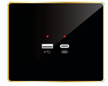Edge Smart Touch Switch-Edge Double USB Charger  A-Type & C-Type. ( Only Available in Acrylic )