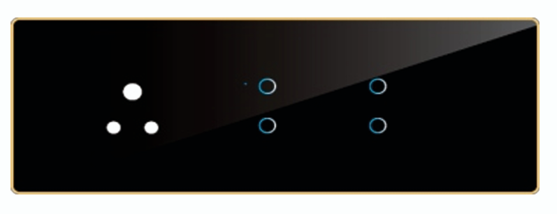 Edge Smart Touch Switch- Edge Touch 4 Switch  1 Socket