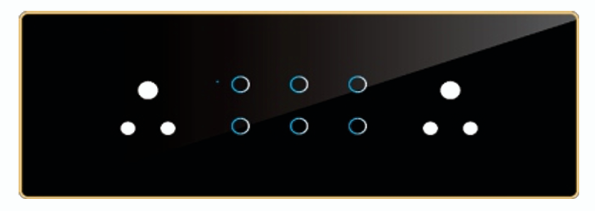 Edge Smart Touch Switch- Edge Touch 6 Switch  2 Socket