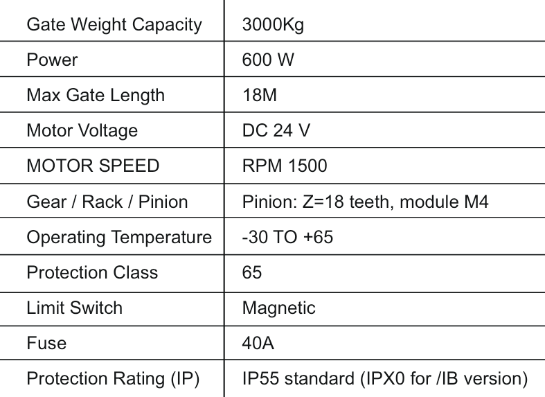 SG3000-SLIDING GATE MOTOR --GATE WEIGHT 3000KG